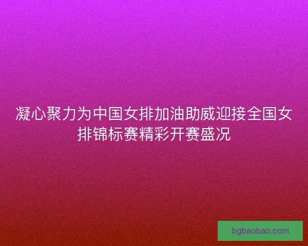 凝心聚力为中国女排加油助威迎接全国女排锦标赛精彩开赛盛况